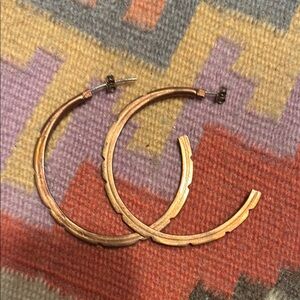 Artist made copper and silver Hoop Earrings